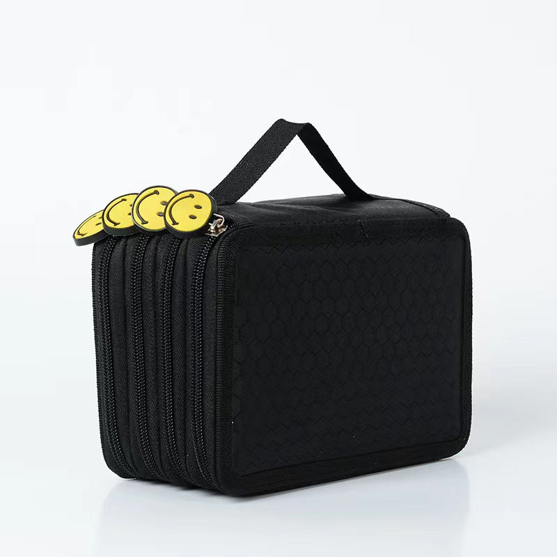 Portable Canvas Pencil Bag for School Students (72 Pens)