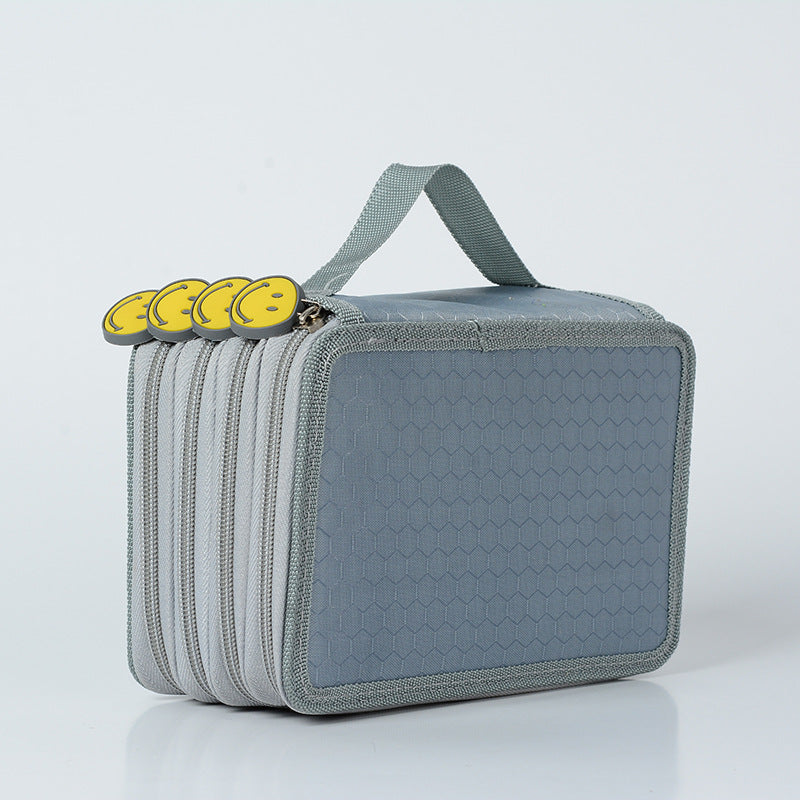 Portable Canvas Pencil Bag for School Students (72 Pens)