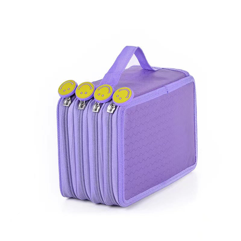 Portable Canvas Pencil Bag for School Students (72 Pens)