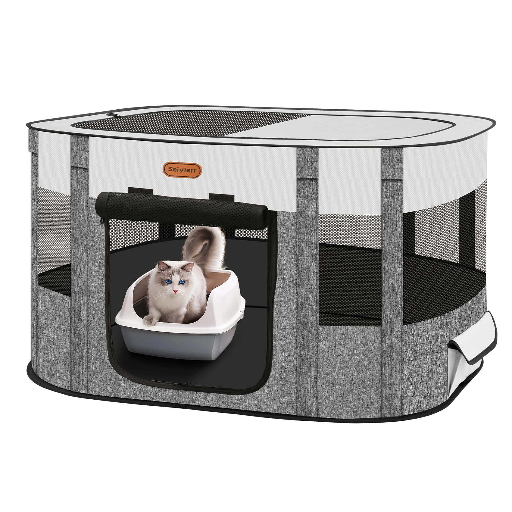 Seiyierr Pet Playpen Foldable Kitten cage Puppy Play Pen Dog Playpens Puppys Pens for Indoors Travel Crate with Carrying Case Tent Outdoor Camping Use